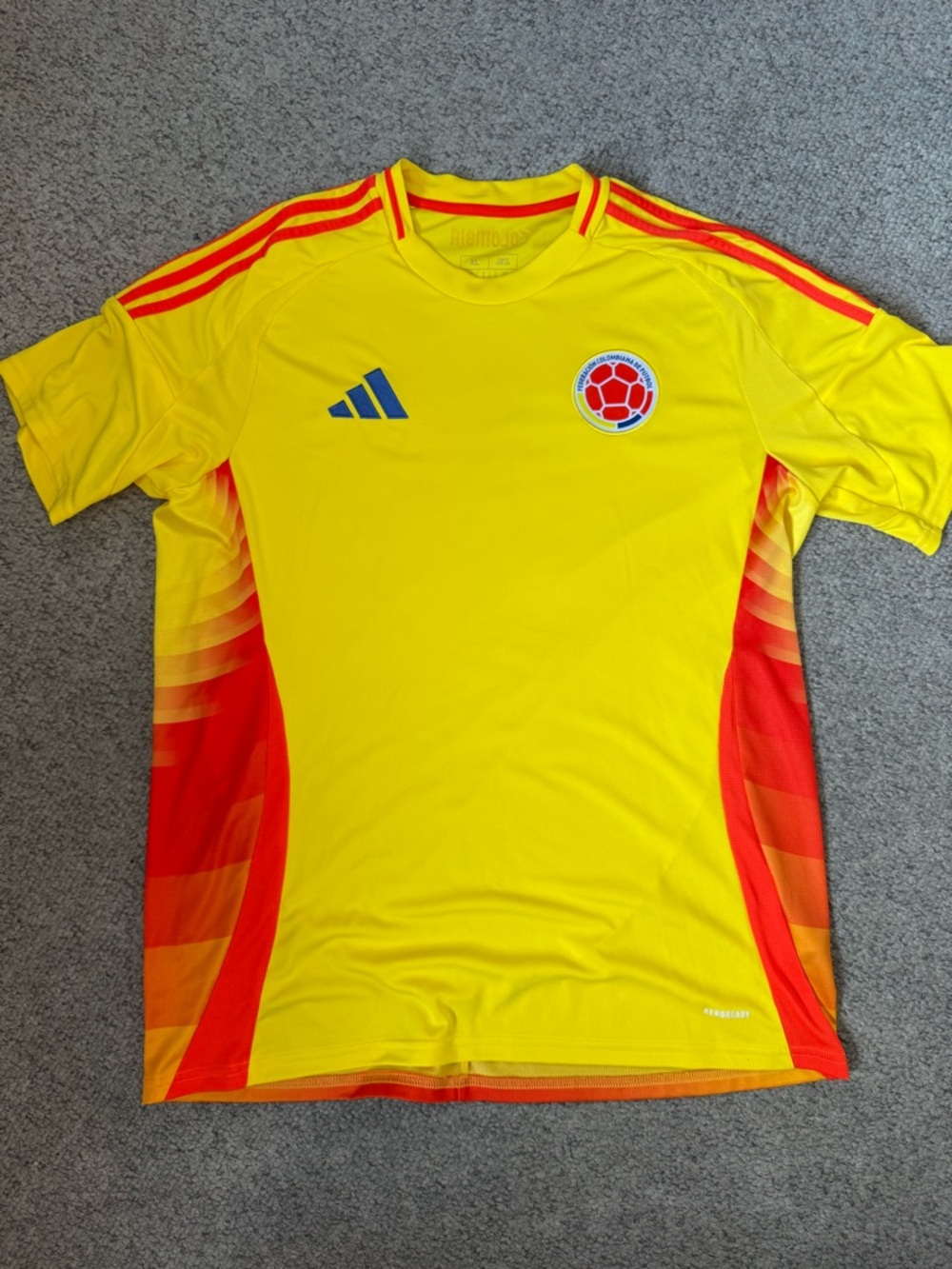 adidas Yellow Soccer Jersey with Red Side Panels - Men’s XL